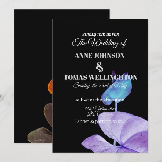 Ongebruikelijke Elegante, AangepasteBruiloft uitno Kaart (Voorkant / Achterkant)