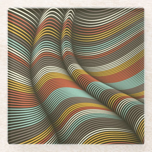 Ongebruikelijke gebogen decoratieve Flex-lijnen Glazen Onderzetter (Voorkant)