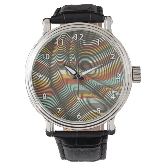 Ongebruikelijke gebogen decoratieve Flex-lijnen Horloge (Voorkant)