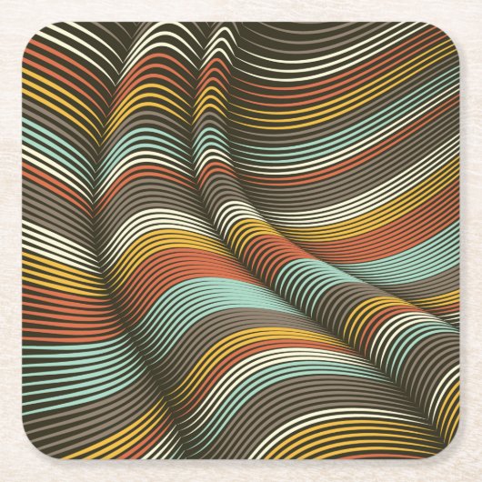 Ongebruikelijke gebogen decoratieve Flex-lijnen Kartonnen Onderzetters (Voorkant)