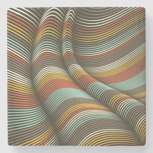 Ongebruikelijke gebogen decoratieve Flex-lijnen Stenen Onderzetter (Voorkant)