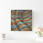 Ongebruikelijke gebogen decoratieve Flex-lijnen Vierkante Klok (Huis)