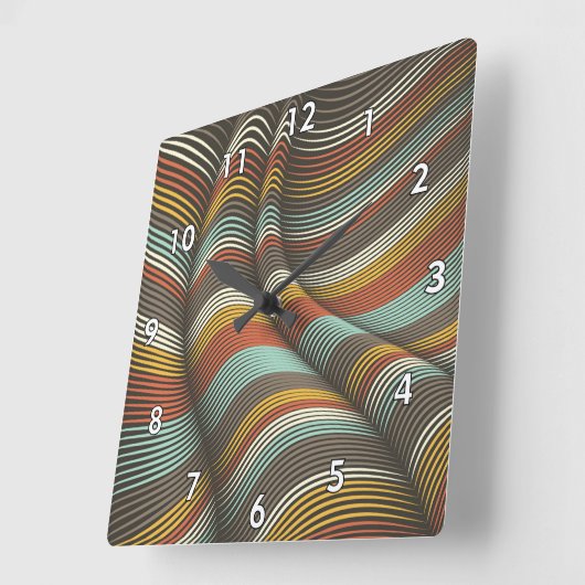 Ongebruikelijke gebogen decoratieve Flex-lijnen Vierkante Klok (Hoek)