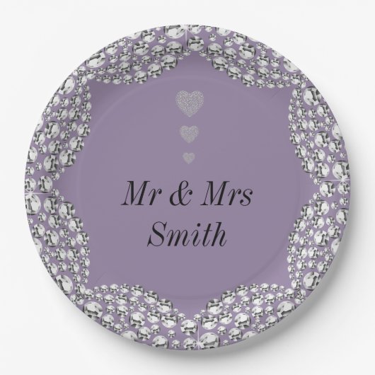 Ongebruikelijke  gepersonaliseerde borden voor bru papieren bordje (Voorkant)