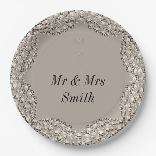 Ongebruikelijke  gepersonaliseerde borden voor bru papieren bordje (Voorkant)