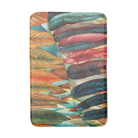ongebruikelijke gestileerde herfstbladkleuren mode badmat (Voorkant Verticaal)