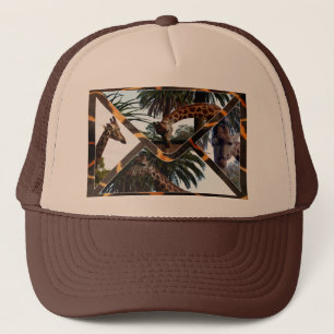 ongebruikelijke Giraffes op een omgrenzingsontwerp Trucker Pet