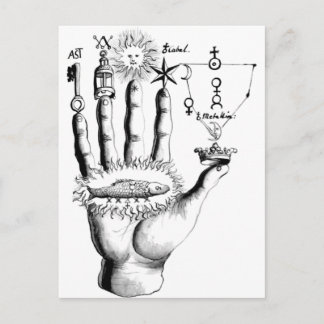 Ongebruikelijke hand Sun Alchemy Steampunk Briefkaart