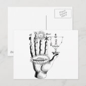 Ongebruikelijke hand Sun Alchemy Steampunk Briefkaart (Voorkant / Achterkant)