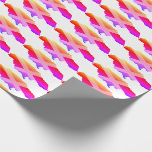 Ongebruikelijke JAMAICA Flag MAP Schets PINK Cadeaupapier