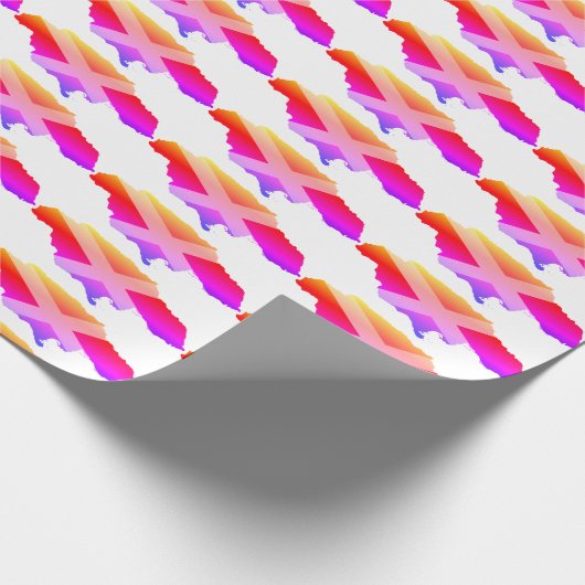 Ongebruikelijke JAMAICA Flag MAP Schets PINK Cadeaupapier (Hoek)