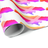 Ongebruikelijke JAMAICA Flag MAP Schets PINK Cadeaupapier (Rol Hoek)