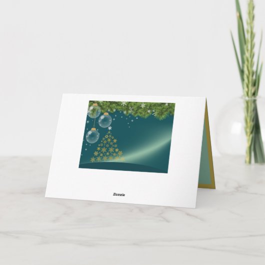 Ongebruikelijke kerstboomstructuur aangepaste fees kaart (Achterkant)