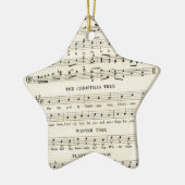 Ongebruikelijke kerstmuziekbladen voor Vintage Keramisch Ornament (Links)