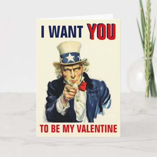 Ongebruikelijke Oom Sam Valentine Feestdagen Kaart (Voorkant)
