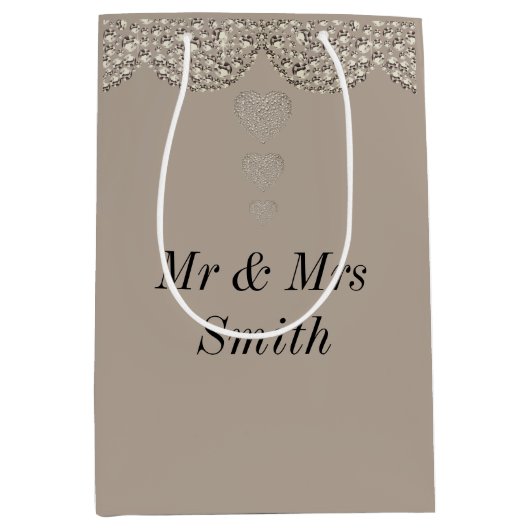 Ongebruikelijke  persoonlijke tasje voor bruiloft (Voorkant)