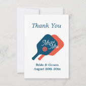 Ongebruikelijke pickleball thema bruiloft dank u k bedankkaart (Voorkant)