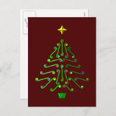 Ongebruikelijke pixel art kerstboom feestdagenkaart (Voorkant / Achterkant)