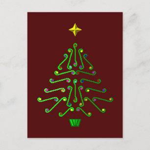 Ongebruikelijke pixel art kerstboom feestdagenkaart