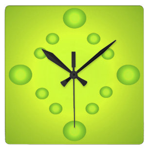 Ongebruikelijke Pop Art Limoen Suns Clock Green 4 Vierkante Klok