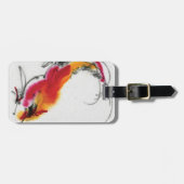 Ongebruikelijke Rooster. Calligrafie en waterverf. Bagagelabel (Voorkant horizontaal)