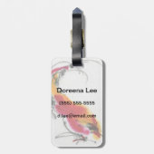 Ongebruikelijke Rooster. Calligrafie en waterverf. Bagagelabel (Achterkant verticaal)