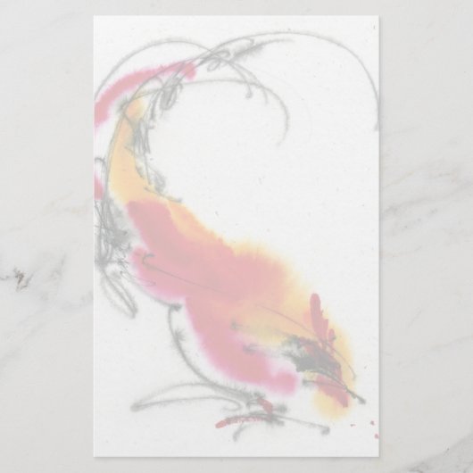 Ongebruikelijke Rooster. Calligrafie en waterverf. Briefpapier (Voorkant)