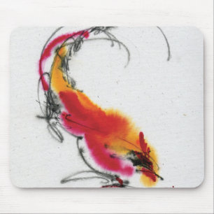 Ongebruikelijke Rooster. Calligrafie en waterverf. Muismat