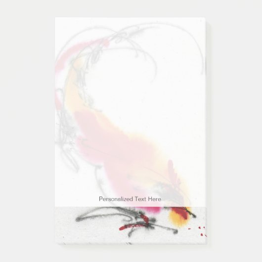 Ongebruikelijke Rooster. Calligrafie en waterverf. Post-it® Notes (Voorkant)