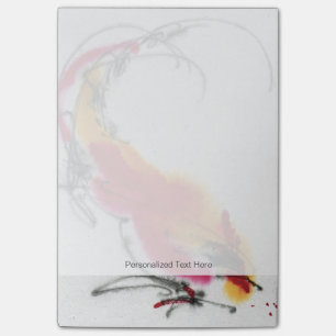 Ongebruikelijke Rooster. Calligrafie en waterverf. Post-it® Notes