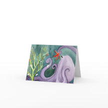 Ongebruikelijke vakantiedieren: Octopus Kaart 4"x5