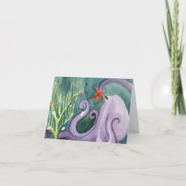 Ongebruikelijke vakantiedieren: Octopus Kaart 4"x5