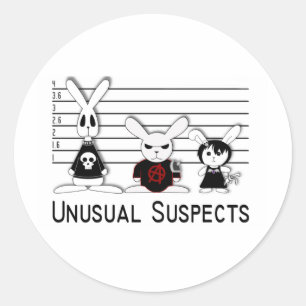Ongebruikelijke vermoedens ronde sticker