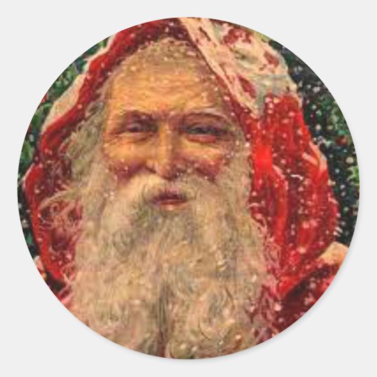 Ongebruikelijke vintage afbeelding Santa Claus Sti Ronde Sticker (Voorkant)
