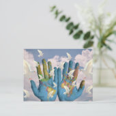 Ongebruikelijke Wereldkaart Dove Peace Atlas Hands Briefkaart (Staand voorkant)