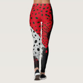 Ongebruikelijke witte rode en zwarte moderne dames leggings (Achterkant)