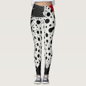 Ongebruikelijke witte rode en zwarte moderne dames leggings (Voorkant)
