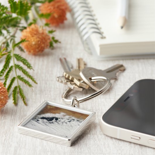 Ongebruikelijke wolkenformaties sleutelhanger (Zijkant)