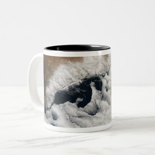 Ongebruikelijke wolkenformaties tweekleurige koffiemok (Voorkant links)