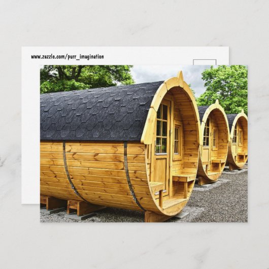 ONGEBRUIKTE BARREL HOUSE TINY HOUSE BRIEFKAARTEN (Voorkant / Achterkant)