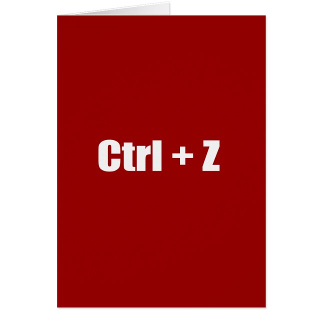 Ongedaan maken - CTRL + Z (Voorkant)