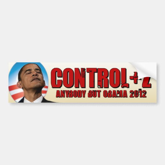 Ongedaan maken Obama 2012 - Control + Z Bumpersticker (Voorkant)