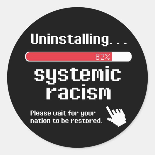 Ongedaan maken van Systemic Racism Classic Ronde S Ronde Sticker (Voorkant)
