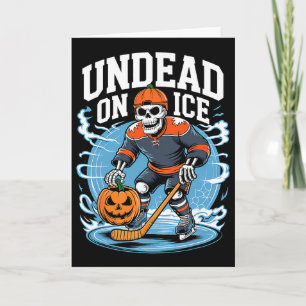 Ongedane Op Ijs Grappige Hockey Skeletten Hallowee Kaart