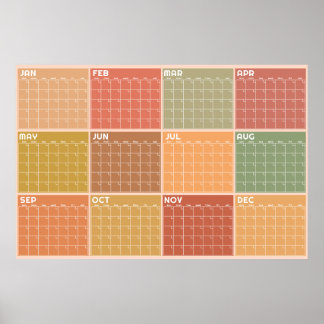 Ongedateerde lege aardetonen Boho planner kalender Poster