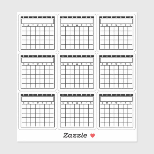 Ongedateerde lege kalenders planner sticker (Vel)