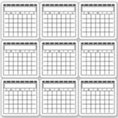 Ongedateerde lege kalenders planner sticker (Voorkant)