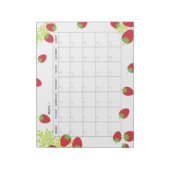 Ongedateerde Minimale Aardbei Maandelijkse Planner Notitieblok (Linkerzijde)