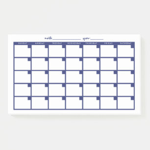 Ongedateerde Sticky Note Kalender - Marine