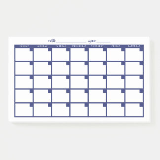 Ongedateerde Sticky Note Kalender - Marine
